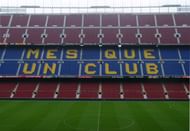 Barcelona's motto painted on the seats in the Nou Camp